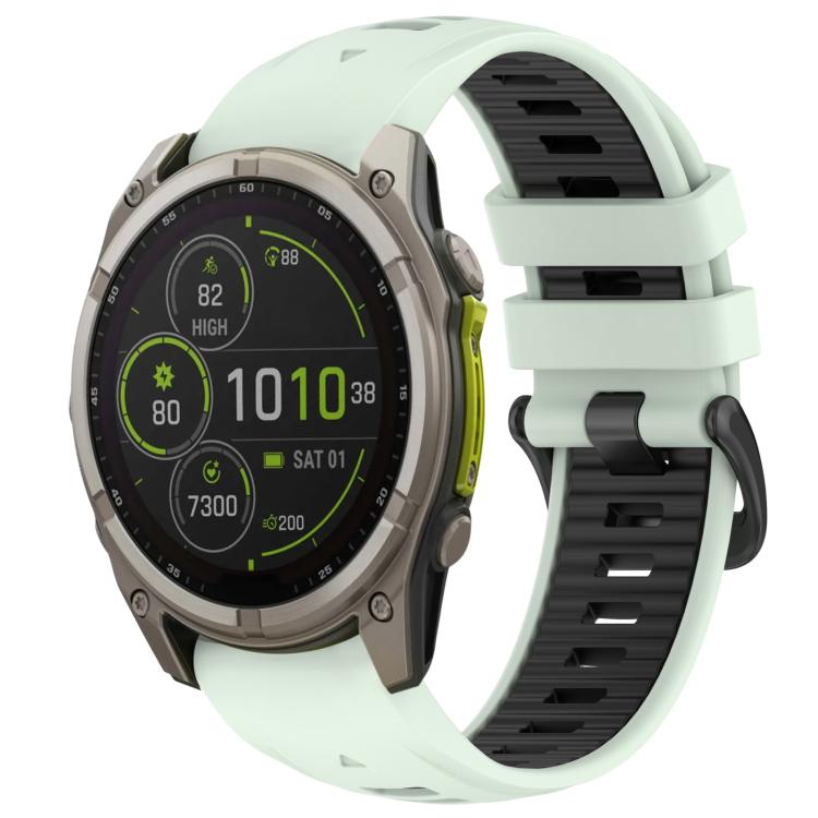 Bracelet de montre en silicone xDfind bicolore à boucle en acier à dégagement rapide, For Garmin 26mm, For Garmin 22mm, For Garmin 20mm