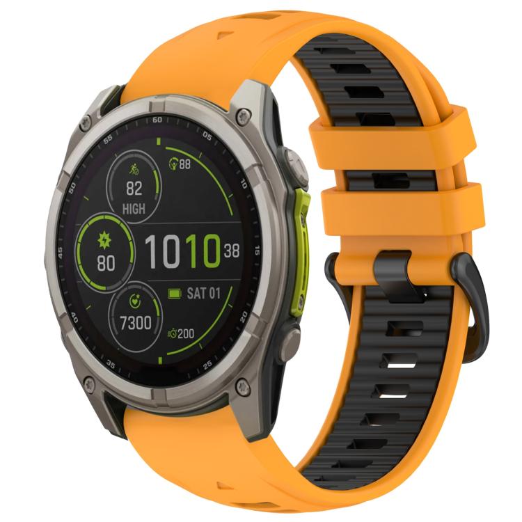 Bracelet de montre en silicone xDfind bicolore à boucle en acier à dégagement rapide, For Garmin 26mm, For Garmin 22mm, For Garmin 20mm