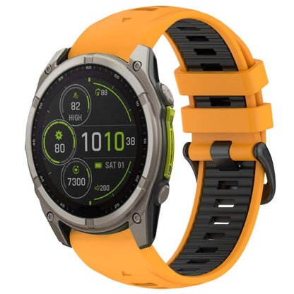 Bracelet de montre en silicone xDfind bicolore à boucle en acier à dégagement rapide, For Garmin 26mm, For Garmin 22mm, For Garmin 20mm