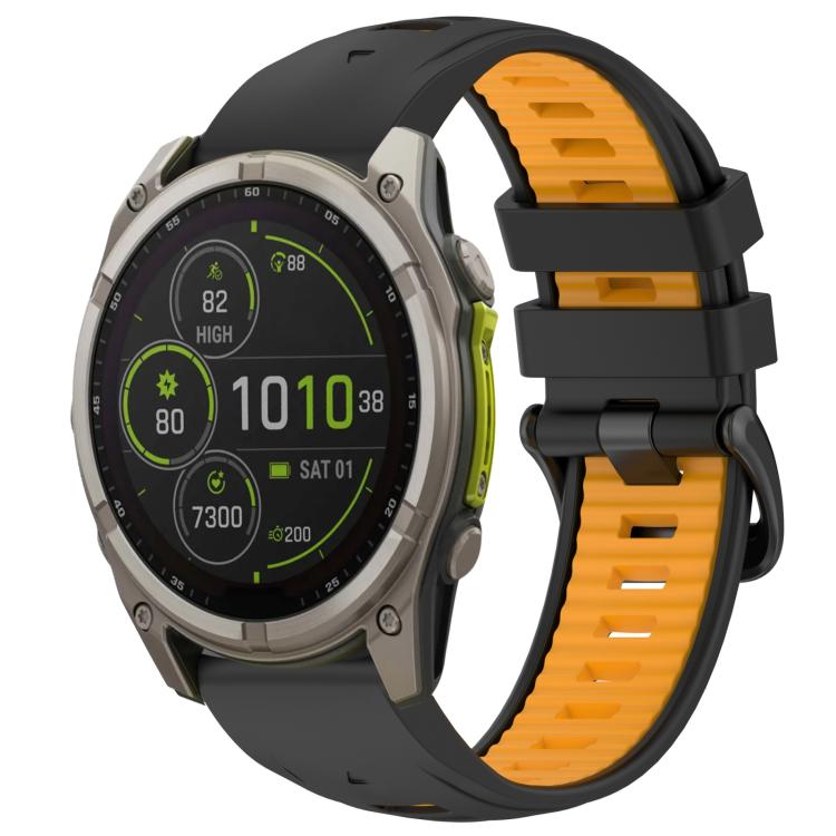 Bracelet de montre en silicone xDfind bicolore à boucle en acier à dégagement rapide, For Garmin 26mm, For Garmin 22mm, For Garmin 20mm