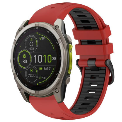 Bracelet de montre en silicone xDfind bicolore à boucle en acier à dégagement rapide, For Garmin 26mm, For Garmin 22mm, For Garmin 20mm