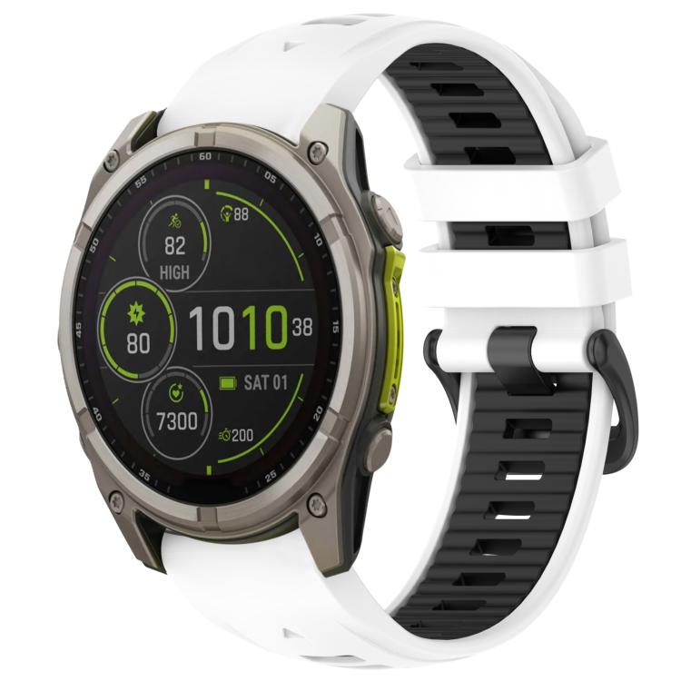 Bracelet de montre en silicone xDfind bicolore à boucle en acier à dégagement rapide, For Garmin 26mm, For Garmin 22mm, For Garmin 20mm