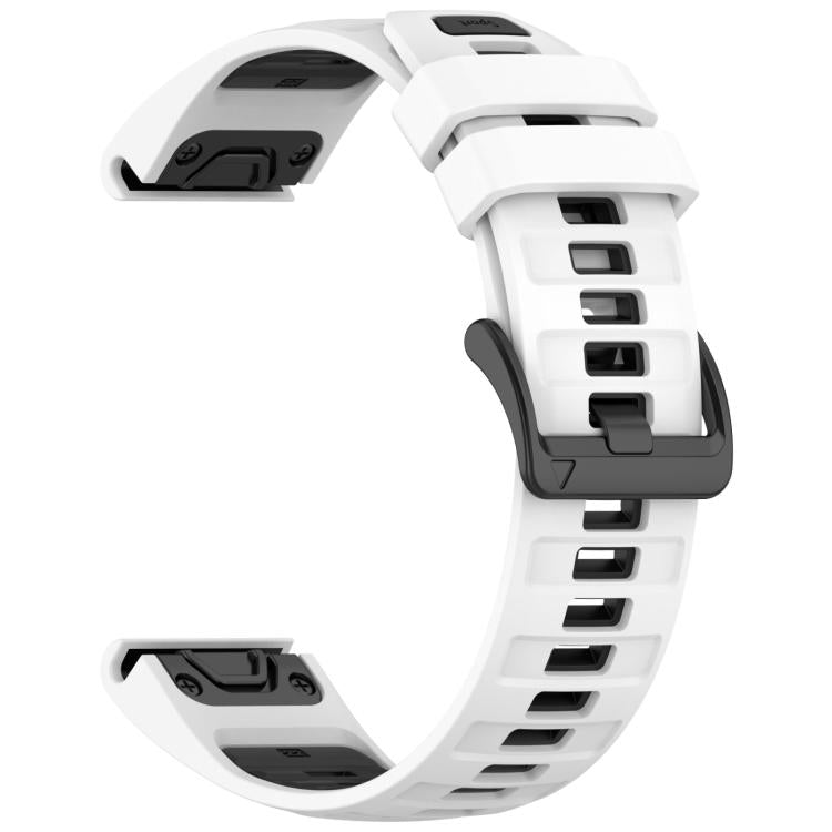 Bracelet de montre en silicone xDfind bicolore à boucle en acier à dégagement rapide, For Garmin 26mm, For Garmin 22mm, For Garmin 20mm