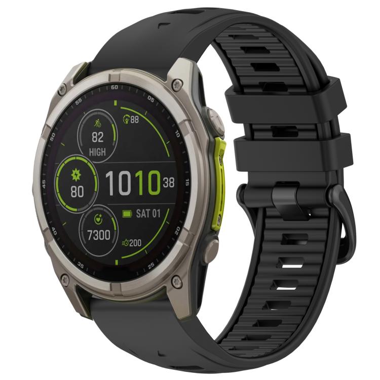 Bracelet de montre en silicone xDfind bicolore à boucle en acier à dégagement rapide, For Garmin 26mm, For Garmin 22mm, For Garmin 20mm