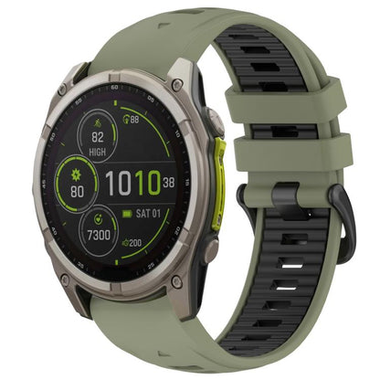 Bracelet de montre en silicone xDfind bicolore à boucle en acier à dégagement rapide, For Garmin 26mm, For Garmin 22mm, For Garmin 20mm