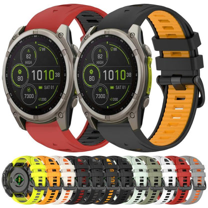 Bracelet de montre en silicone xDfind bicolore à boucle en acier à dégagement rapide, For Garmin 26mm, For Garmin 22mm, For Garmin 20mm
