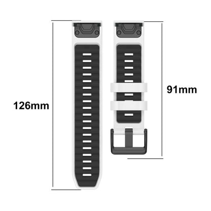 Bracelet de montre en silicone xDfind bicolore à boucle en acier à dégagement rapide, For Garmin 26mm, For Garmin 22mm, For Garmin 20mm