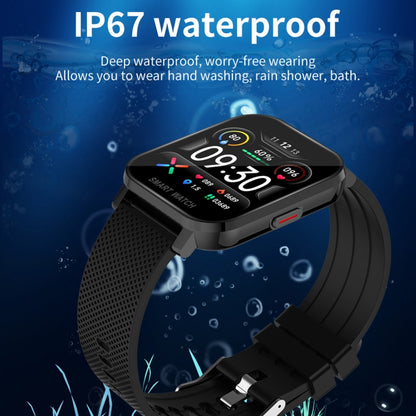 Écran TFT de 1,54 pouces IP67 Étanche Montre Intelligente de Bande de Silicone de Sport d'Affaires, Moniteur de Sommeil de Soutien / Moniteur de Fréquence Cardiaque / Surveillance de la Pression Artérielle, Silicone Strip
