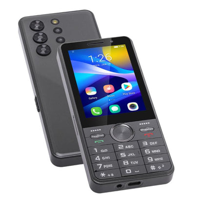 Téléphone à clavier UNIWA XS24, 2 Go + 16 Go, écran 3,5 pouces, Android 8.1, processeur quadricœur Mediatek MT6737M, lampe torche, réseau 4G, compatible avec le Google Play Store, No Power Plug