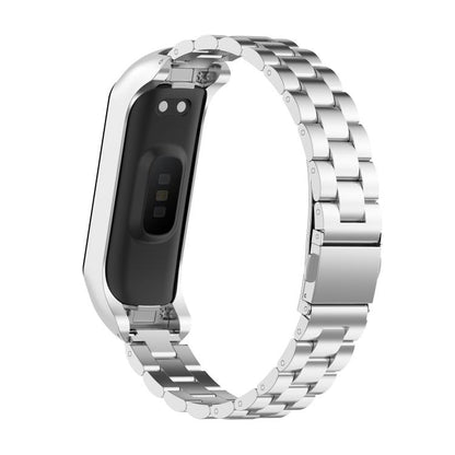 Bracelet de montre en acier à trois billes intégré xDfind avec cadre en métal, For Samsung Galaxy Fit 2