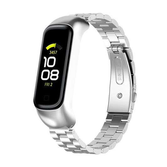 Bracelet de montre en acier à trois billes intégré xDfind avec cadre en métal, For Samsung Galaxy Fit 2