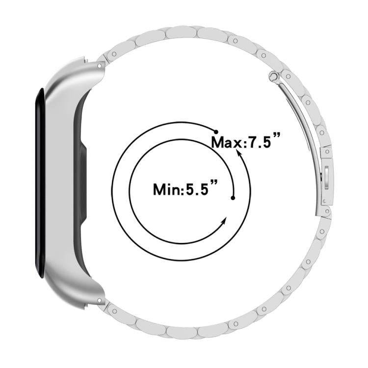 Bracelet de montre en acier à trois billes intégré xDfind avec cadre en métal, For Samsung Galaxy Fit 2