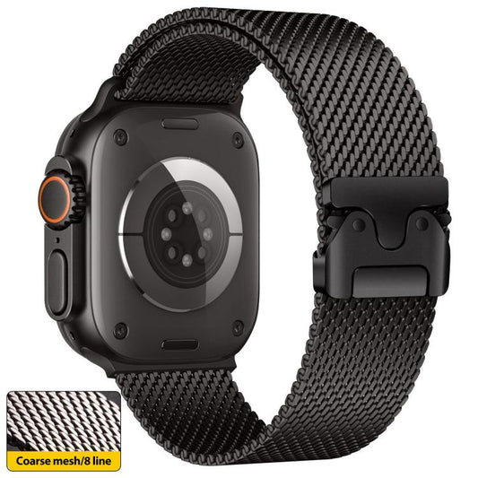 Bracelet de montre xDfind Umbrella Buckle Think Mesh Milanais en acier inoxydable, For Apple Watch 46mm / 49mm / 45mm / 44mm Think Mesh