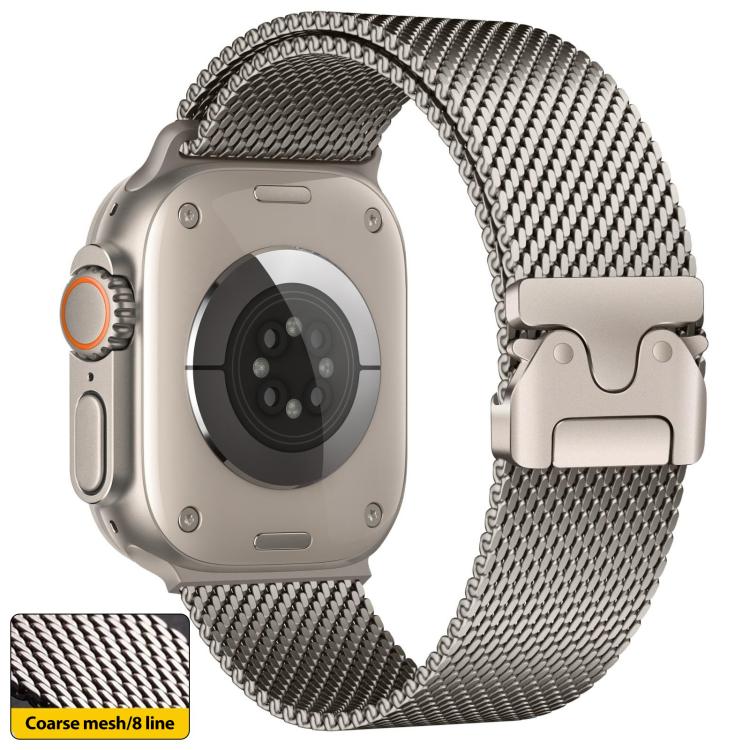 Bracelet de montre xDfind Umbrella Buckle Think Mesh Milanais en acier inoxydable, For Apple Watch 46mm / 49mm / 45mm / 44mm Think Mesh