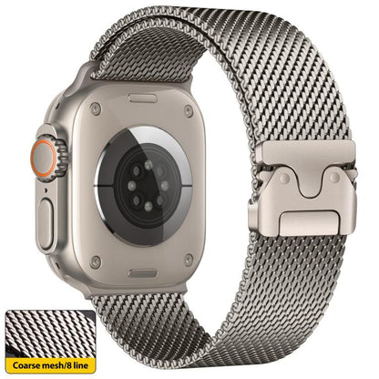 Bracelet de montre xDfind Umbrella Buckle Think Mesh Milanais en acier inoxydable, For Apple Watch 46mm / 49mm / 45mm / 44mm Think Mesh