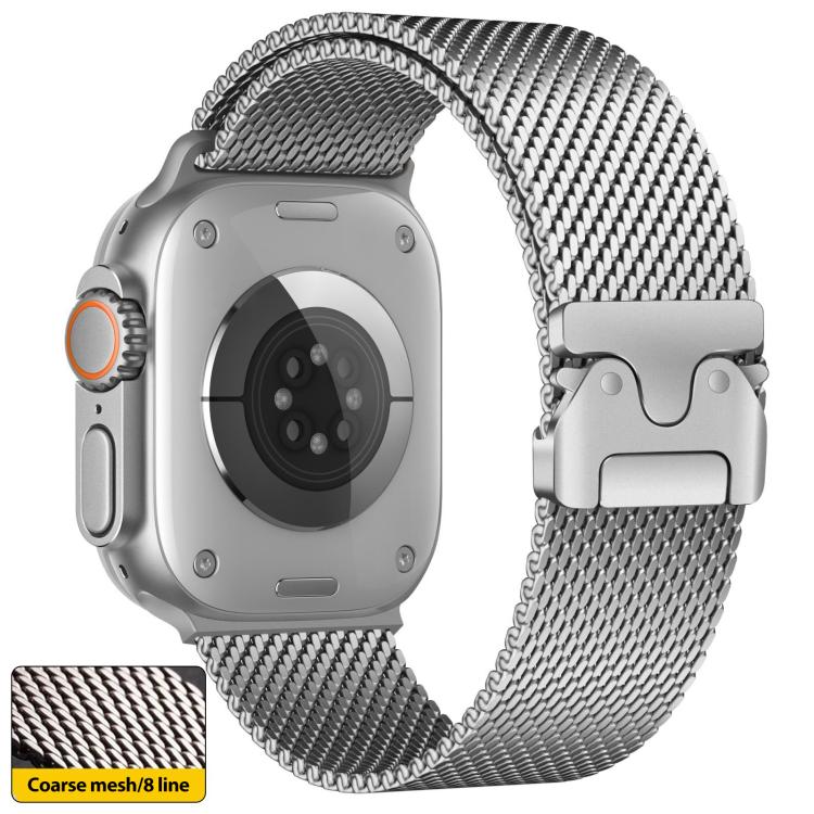 Bracelet de montre xDfind Umbrella Buckle Think Mesh Milanais en acier inoxydable, For Apple Watch 46mm / 49mm / 45mm / 44mm Think Mesh