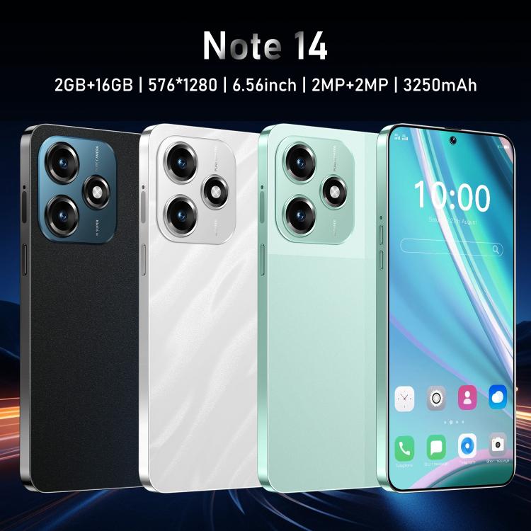 Note 14 / ZKU291, 2 Go + 16 Go, écran 6,56 pouces, Android 8.1, processeur quadricœur MTK6580A, réseau 3G, double SIM, EU Plug, US Plug, UK Plug, AU Plug