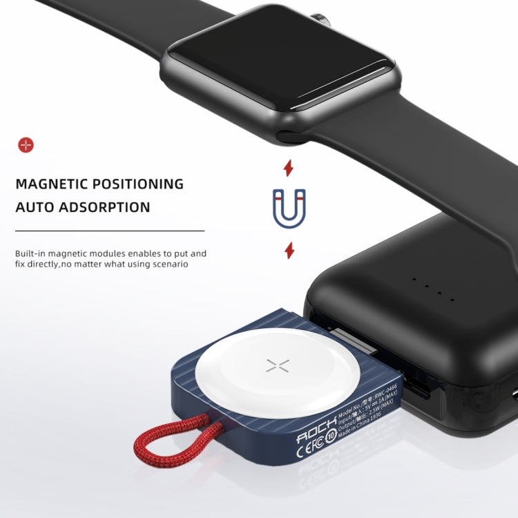Chargeur sans fil magnétique portable ROCK W26 pour interface Apple Watch Type-C, W26 Type-C Interface