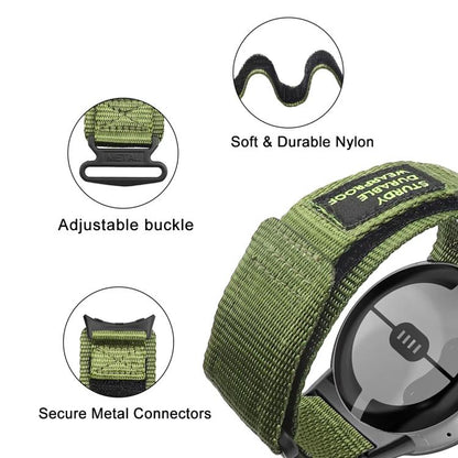 Bracelet de montre xDfind à boucle auto-agrippante en nylon à dégagement rapide, For Google Pixel Watch 5 / 4 / 3 / 2 / 1 41mm, For Google Pixel Watch 5 / 4 / 3 45mm