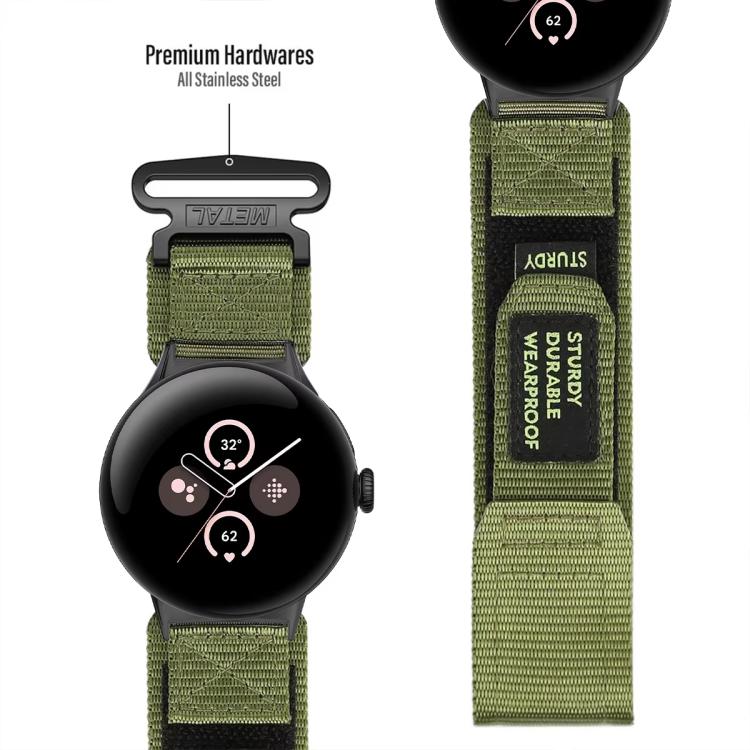 Bracelet de montre xDfind à boucle auto-agrippante en nylon à dégagement rapide, For Google Pixel Watch 5 / 4 / 3 / 2 / 1 41mm, For Google Pixel Watch 5 / 4 / 3 45mm