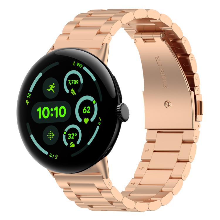 Bracelet de montre en métal à trois perles et à dégagement rapide xDfind, For Google Pixel Watch 5 / 4 / 3 / 2 / 1 41mm, For Google Pixel Watch 5 / 4 / 3 45mm