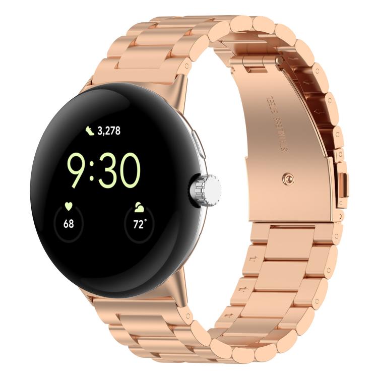 Bracelet de montre en métal à trois perles et à dégagement rapide xDfind, For Google Pixel Watch 5 / 4 / 3 / 2 / 1 41mm, For Google Pixel Watch 5 / 4 / 3 45mm