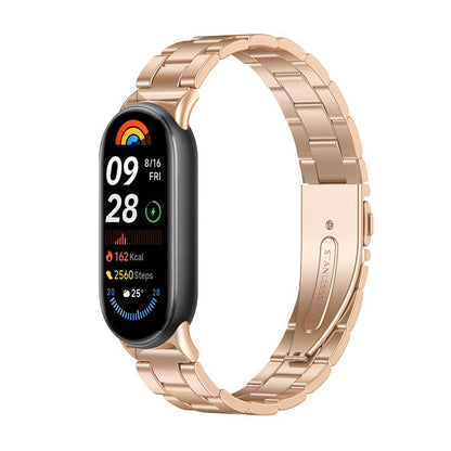 Bracelet de montre en métal à trois perles et à dégagement rapide xDfind, For Xiaomi Band 10 Pro / 9 Pro / Redmi Watch 6, For Xiaomi Smart Band 10 / 9 / 8 NFC, For Xiaomi Redmi Watch 3 20mm
