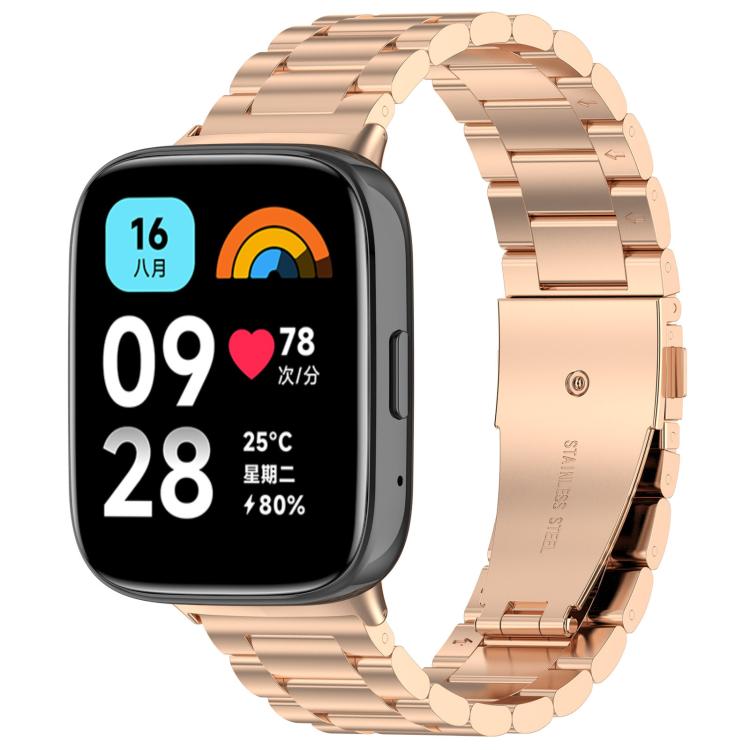 Bracelet de montre en métal à trois perles et à dégagement rapide xDfind, For Xiaomi Band 10 Pro / 9 Pro / Redmi Watch 6, For Xiaomi Smart Band 10 / 9 / 8 NFC, For Xiaomi Redmi Watch 3 20mm