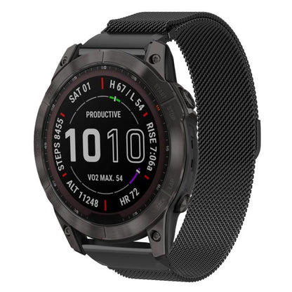 Bracelet de montre en métal à ajustement rapide milanais xDfind, For Garmin Fenix 8/7X/6X/5X 26mm, For Garmin Fenix 8/7/6/5 22mm, For Garmin Fenix 8/7S/6S/5S 20mm