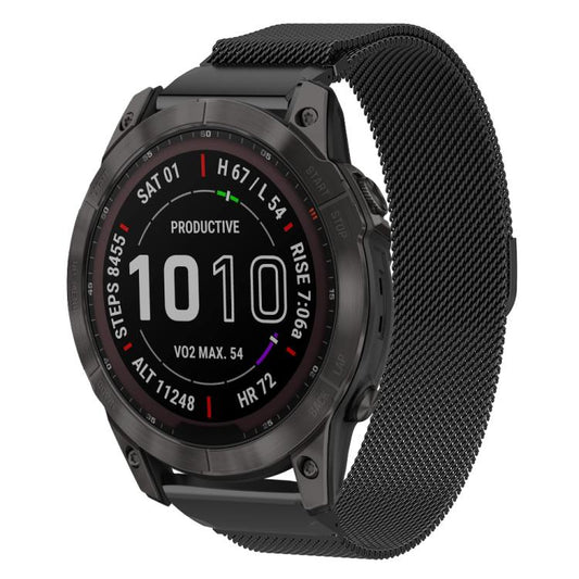 Bracelet de montre en métal à ajustement rapide milanais xDfind, For Garmin Fenix 8/7X/6X/5X 26mm, For Garmin Fenix 8/7/6/5 22mm, For Garmin Fenix 8/7S/6S/5S 20mm