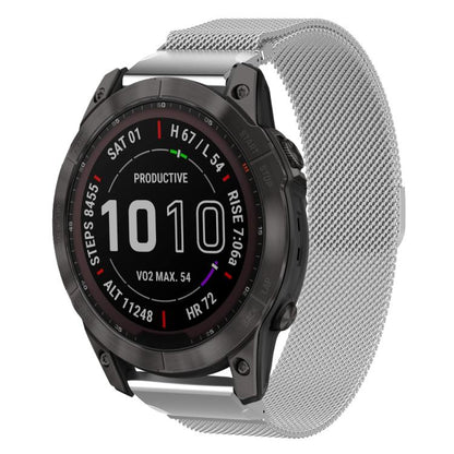 Bracelet de montre en métal à ajustement rapide milanais xDfind, For Garmin Fenix 8/7X/6X/5X 26mm, For Garmin Fenix 8/7/6/5 22mm, For Garmin Fenix 8/7S/6S/5S 20mm