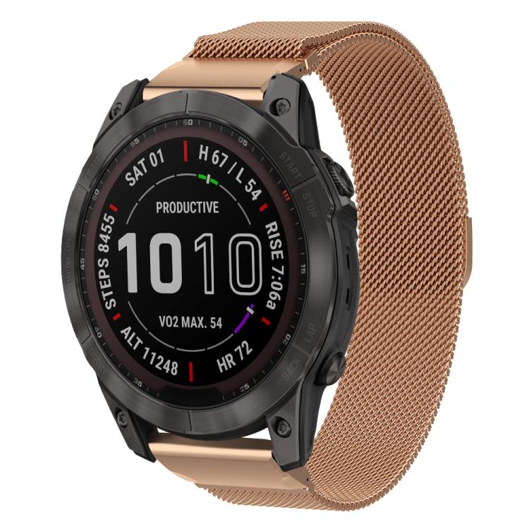 Bracelet de montre en métal à ajustement rapide milanais xDfind, For Garmin Fenix 8/7X/6X/5X 26mm, For Garmin Fenix 8/7/6/5 22mm, For Garmin Fenix 8/7S/6S/5S 20mm