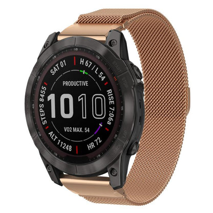 Bracelet de montre en métal à ajustement rapide milanais xDfind, For Garmin Fenix 8/7X/6X/5X 26mm, For Garmin Fenix 8/7/6/5 22mm, For Garmin Fenix 8/7S/6S/5S 20mm