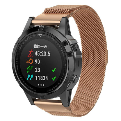 Bracelet de montre en métal à ajustement rapide milanais xDfind, For Garmin Fenix 8/7X/6X/5X 26mm, For Garmin Fenix 8/7/6/5 22mm, For Garmin Fenix 8/7S/6S/5S 20mm