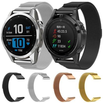 Bracelet de montre en métal à ajustement rapide milanais xDfind, For Garmin Fenix 8/7X/6X/5X 26mm, For Garmin Fenix 8/7/6/5 22mm, For Garmin Fenix 8/7S/6S/5S 20mm
