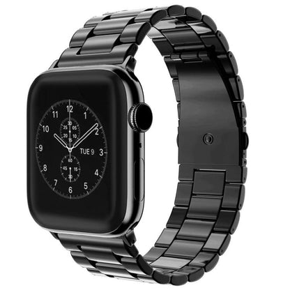 Bracelet de montre xDfind à trois perles et boucle déployante en acier inoxydable, For Apple Watch 42 / 44 / 45 / 46 / 49mm, For Apple Watch 38 / 40 / 41 / S10 42mm