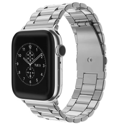 Bracelet de montre xDfind à trois perles et boucle déployante en acier inoxydable, For Apple Watch 42 / 44 / 45 / 46 / 49mm, For Apple Watch 38 / 40 / 41 / S10 42mm