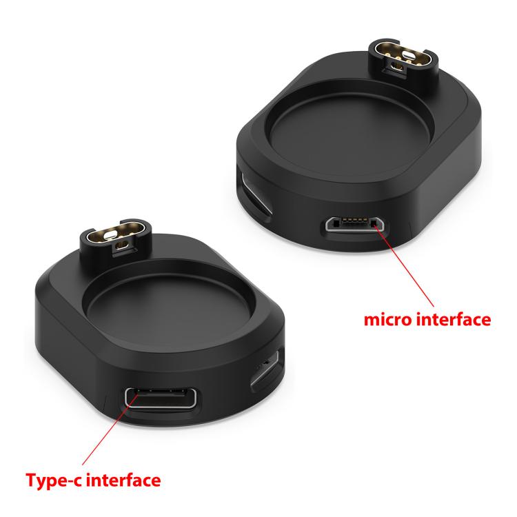Adaptateur de charge pour montre connectée xDfind avec interfaces USB-C et micro-USB, For Garmin Venu 3 / 3S / Fenix 7 / 7X