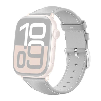 Bracelet de montre xDfind Black Shark en cuir grainé fin, For Apple Watch 42 / 44 / 45 / 46 / 49mm, For Apple Watch 38 / 40 / 41 / S10 42mm