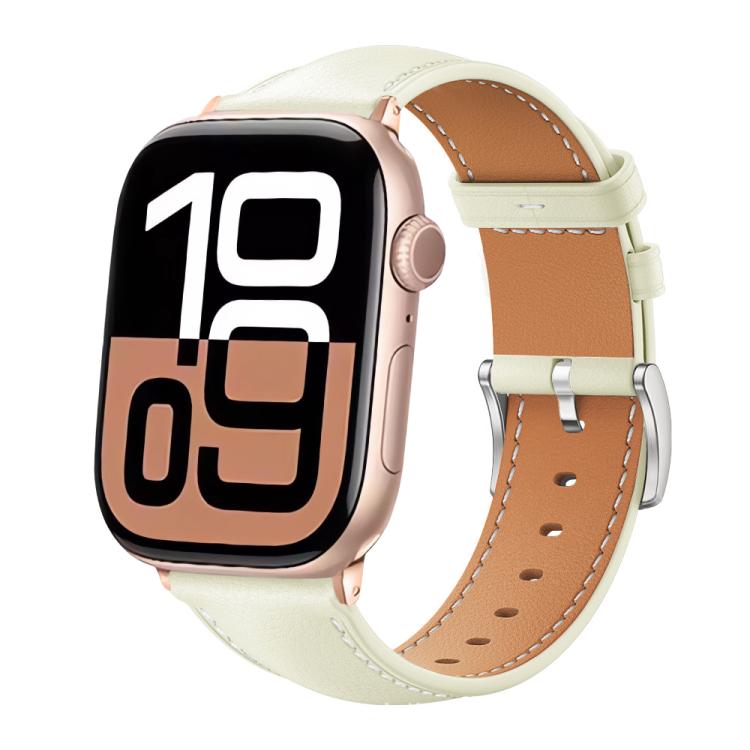 Bracelet de montre xDfind Black Shark en cuir grainé fin, For Apple Watch 42 / 44 / 45 / 46 / 49mm, For Apple Watch 38 / 40 / 41 / S10 42mm