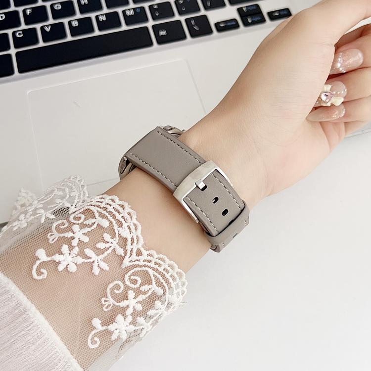 Bracelet de montre xDfind Black Shark en cuir grainé fin, For Apple Watch 42 / 44 / 45 / 46 / 49mm, For Apple Watch 38 / 40 / 41 / S10 42mm