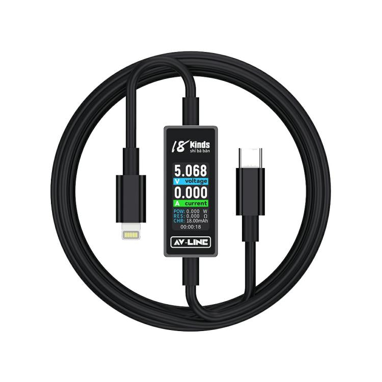 18 Kinds AV-Line Pro 1.2m Intelligent Detection Charging Data Cable