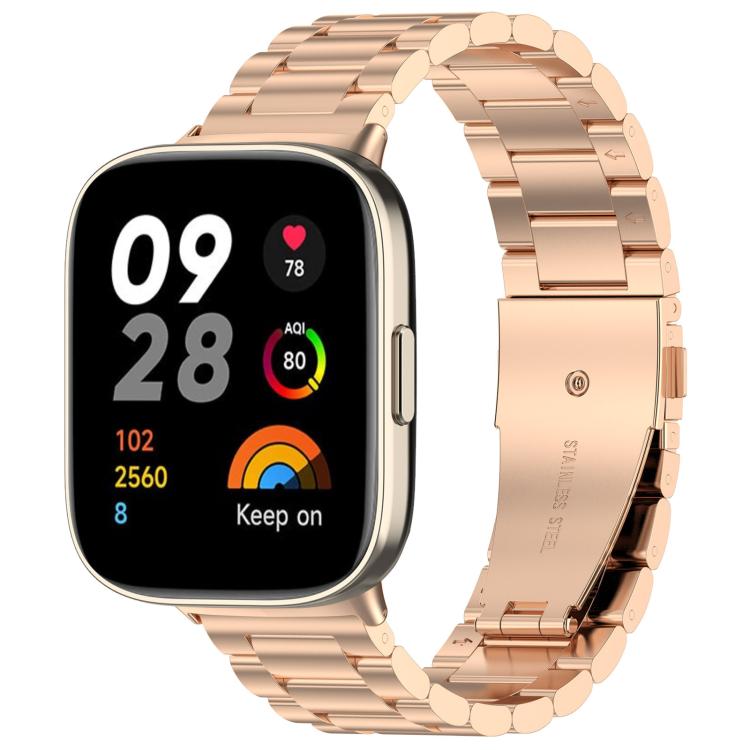 Bracelet de montre xDfind à trois perles en acier inoxydable, For Redmi Watch 3