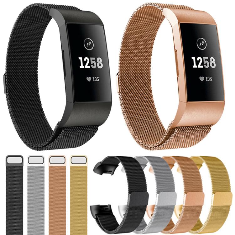 Bracelet de montre magnétique milanais en acier inoxydable xDfind, For Fitbit Charge 3 / 4
