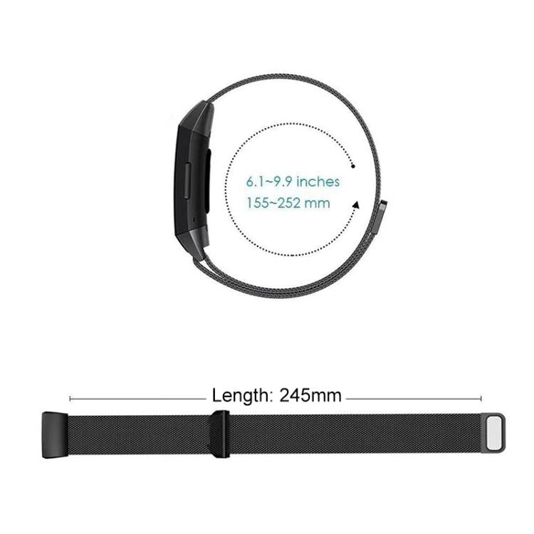 Bracelet de montre magnétique milanais en acier inoxydable xDfind, For Fitbit Charge 3 / 4