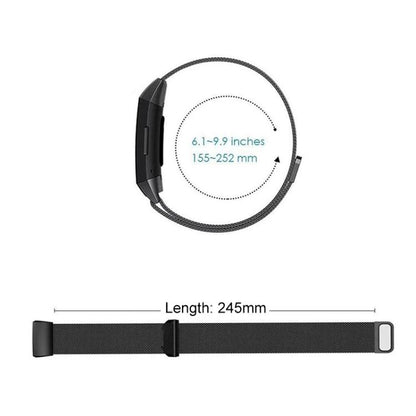 Bracelet de montre magnétique milanais en acier inoxydable xDfind, For Fitbit Charge 3 / 4