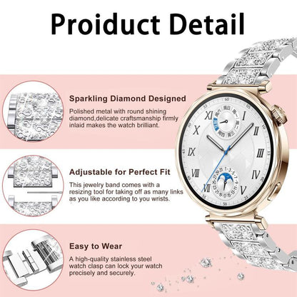 Bracelet de montre en acier xDfind Diamond Jewelry, 20mm For COROS APEX 2 42mm / PACE 2, 20mm For Ticwatch GTH / E3 / E / 2, 22mm For Ticwatch Pro X / Pro3 / Pro / GTX / E2, 20mm For Xiaomi Haylou RS4 Plus LS11, 22mm For Xiaomi Watch S3/2 Pro/S2/S1    ...