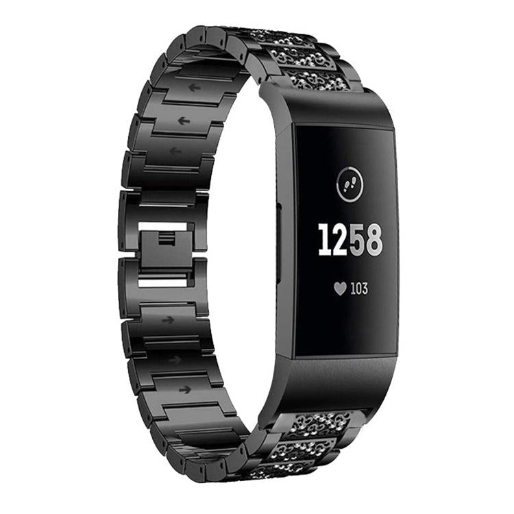 Bracelet de montre en acier inoxydable xDfind Diamond Jewelry, For Fitbit Charge 6 / 5 18mm, For Fitbit Versa 4 / 3 / Sense2 / 1 20mm, For Fitbit Inspire 2 / Ace 3 14mm, For Fitbit Charge 4 / 3 18mm