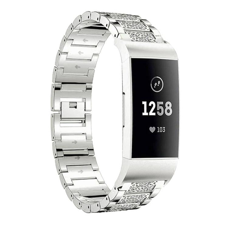 Bracelet de montre en acier inoxydable xDfind Diamond Jewelry, For Fitbit Charge 6 / 5 18mm, For Fitbit Versa 4 / 3 / Sense2 / 1 20mm, For Fitbit Inspire 2 / Ace 3 14mm, For Fitbit Charge 4 / 3 18mm