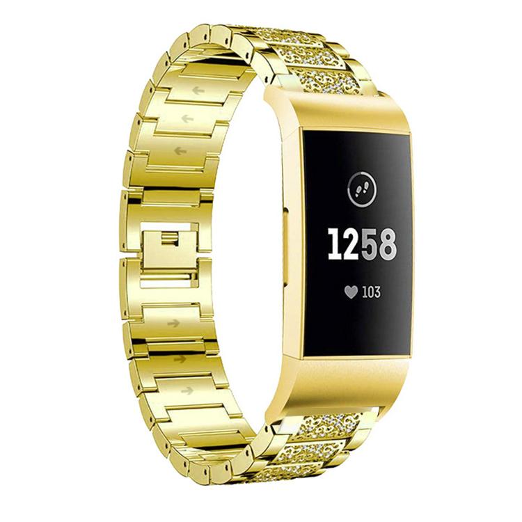Bracelet de montre en acier inoxydable xDfind Diamond Jewelry, For Fitbit Charge 6 / 5 18mm, For Fitbit Versa 4 / 3 / Sense2 / 1 20mm, For Fitbit Inspire 2 / Ace 3 14mm, For Fitbit Charge 4 / 3 18mm